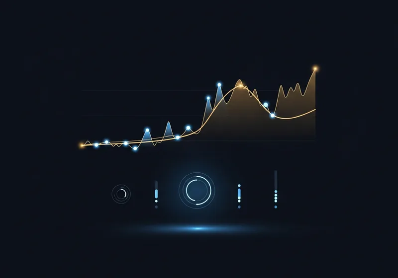 AI-driven market signals dashboard with live trend chart and confidence levels